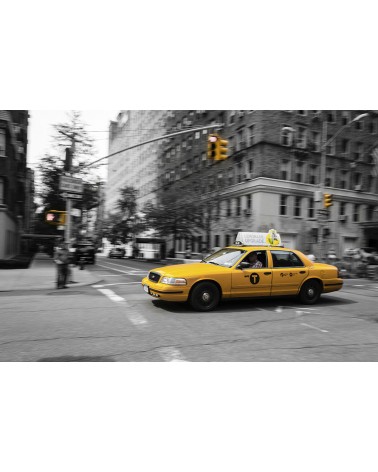 New-York in Black-Yellow &amp; White - photographie Nicolas Mazières 
Un Yellow Cab à Manhattan